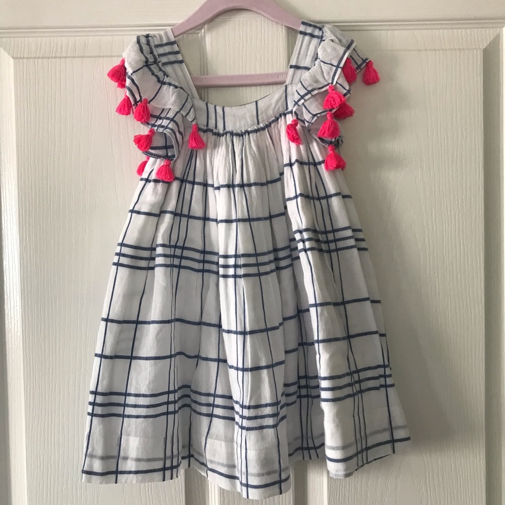 Nellystella Striped Flutter Sleeve Dress - White - Size 4